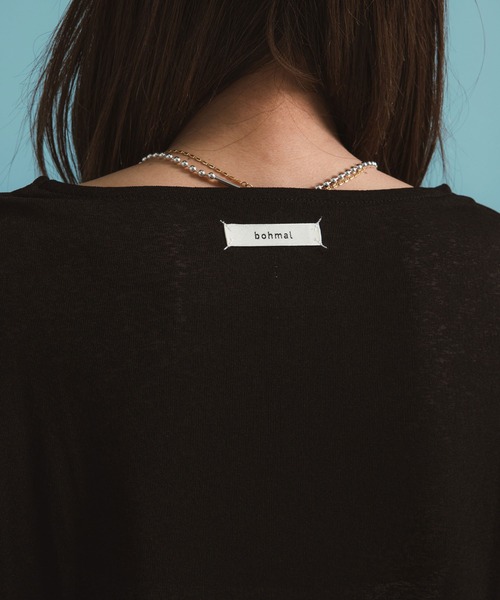 bohmal（ボマール）の「クロップドシアーロンT【大きいサイズ有り】（Tシャツ/カットソー・レディース・ホワイト/ブラック/ブルー/グレー/ピンク/ライム・M～Ｌ/LL～3L）」の15枚目の写真