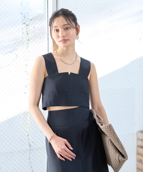 Rouge vif（ルージュヴィフ）の「【セットアップ対応】ビスチェリボンブラウス（ベスト・レディース・ブラック/アイボリー・フリー）」の5枚目の写真