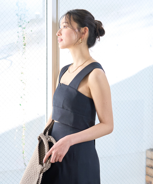 Rouge vif（ルージュヴィフ）の「【セットアップ対応】ビスチェリボンブラウス（ベスト・レディース・ブラック/アイボリー・フリー）」の4枚目の写真