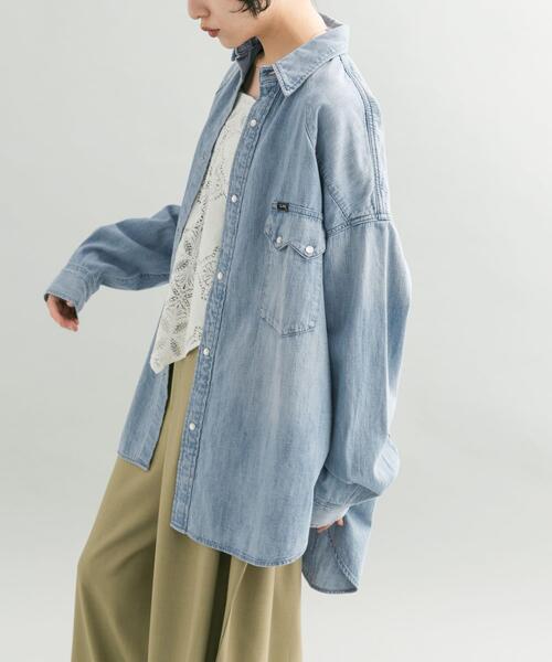 KBF（ケイビーエフ）の「『別注』Lee101×KBF　SHIRTS（シャツ/ブラウス・レディース・ライトインディゴブルー/インディゴブルー・FREE）」の5枚目の写真