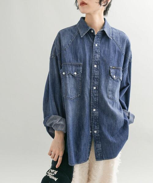 KBF（ケイビーエフ）の「『別注』Lee101×KBF　SHIRTS（シャツ/ブラウス・レディース・ライトインディゴブルー/インディゴブルー・FREE）」の17枚目の写真