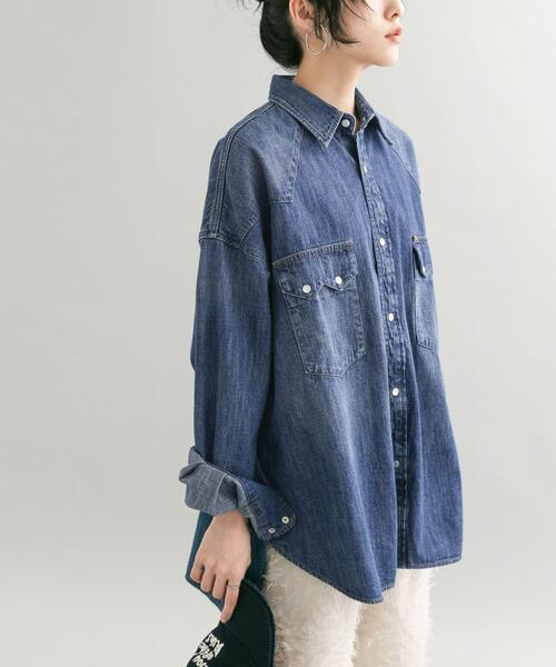 KBF（ケイビーエフ）の「『別注』Lee101×KBF　SHIRTS（シャツ/ブラウス・レディース・ライトインディゴブルー/インディゴブルー・FREE）」の18枚目の写真