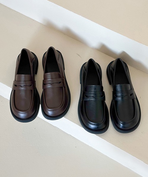 Miniministore(ミニミニストア)の「ローファー レディース PU ローヒール(ローファー・レディース・ブラック/ブラウン・24.5cm/25.0cm/22.5cm/23.0cm/23.5cm/24.0cm)」の4枚目の写真