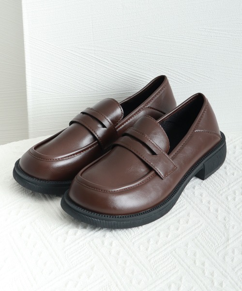 Miniministore(ミニミニストア)の「ローファー レディース PU ローヒール(ローファー・レディース・ブラック/ブラウン・24.5cm/25.0cm/22.5cm/23.0cm/23.5cm/24.0cm)」の5枚目の写真