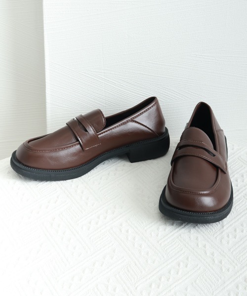 Miniministore(ミニミニストア)の「ローファー レディース PU ローヒール(ローファー・レディース・ブラック/ブラウン・24.5cm/25.0cm/22.5cm/23.0cm/23.5cm/24.0cm)」の6枚目の写真