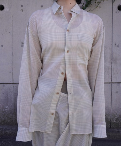 G.V.G.V.（ジーヴィージーヴィー）の「D-RING SHEER PLAID 2WAY SHIRT（シャツ/ブラウス・レディース・グリーン/グレー・ONE SIZE）」の13枚目の写真