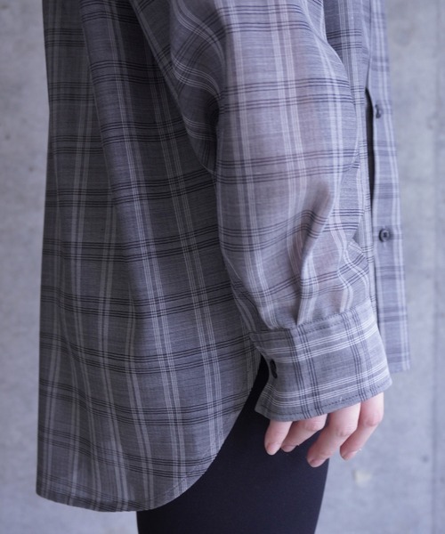 G.V.G.V.（ジーヴィージーヴィー）の「D-RING SHEER PLAID 2WAY SHIRT（シャツ/ブラウス・レディース・グリーン/グレー・ONE SIZE）」の7枚目の写真