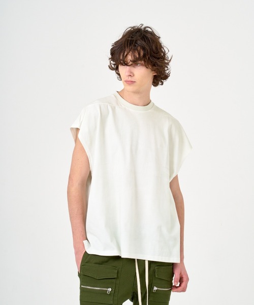 ANDRAP(アンドラップ)の「ANDRAP/アンドラップ/SLEEVELESS T-SHIRT/ノースリーブTシャツ(Tシャツ/カットソー・メンズ・ブラック/ホワイト/グレー・M/L/XL)」の7枚目の写真