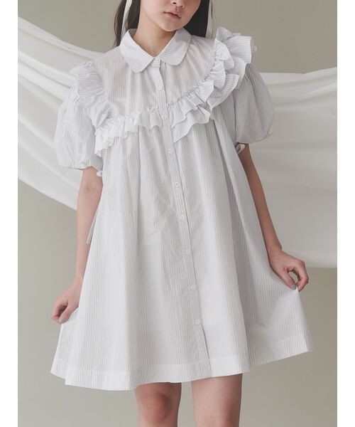 merry jenny(メリージェニー)の「stripe frillfrill ワンピース(ワンピース・レディース・オフホワイト/ブルー/ピンク・FREE)」の2枚目の写真