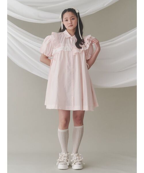 merry jenny(メリージェニー)の「stripe frillfrill ワンピース(ワンピース・レディース・オフホワイト/ブルー/ピンク・FREE)」の14枚目の写真