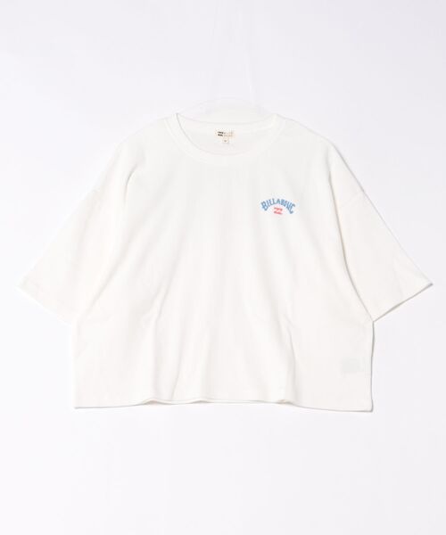 BILLABONG(ビラボン)の「BILLABONG/ビラボン ヴィンテージ風Tシャツ クロップド丈 BF01C-203(Tシャツ/カットソー・レディース・ホワイト×ブルー/スミクロ/ミント・M)」の4枚目の写真