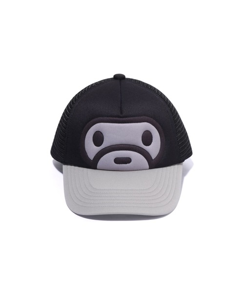 A BATHING APE（アベイシングエイプ）の「MILO FACE MESH CAP（キャップ・キッズ・ブラック/ブラウン・FREE）」の3枚目の写真