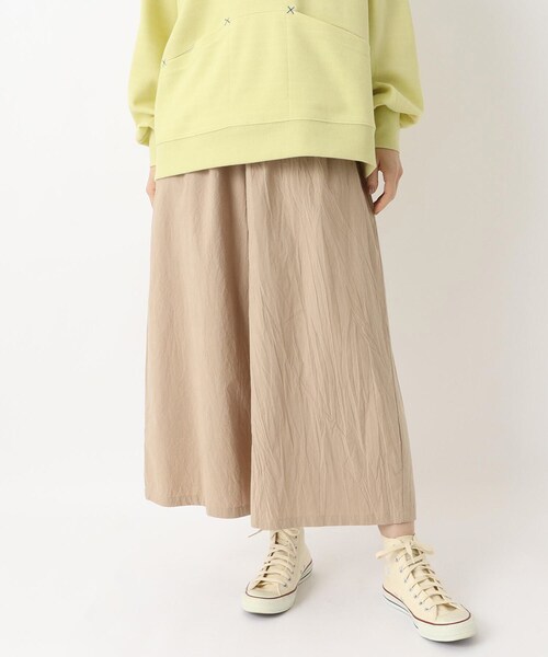 one'sterrace(ワンズテラス)の「強撚コットン 9分丈ワイドパンツ(その他パンツ・レディース・ブルー系その他7/ベージュ系8/ブラック系8・02)」の1枚目の写真