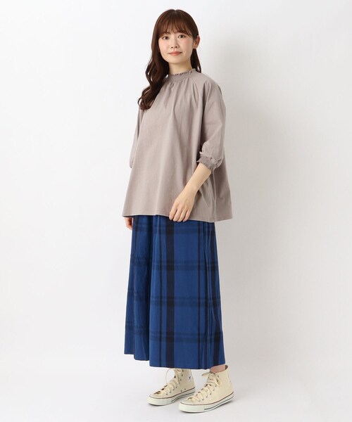 one'sterrace(ワンズテラス)の「強撚コットン 9分丈ワイドパンツ(その他パンツ・レディース・ブルー系その他7/ベージュ系8/ブラック系8・02)」の14枚目の写真
