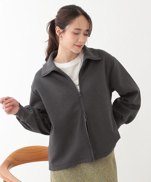 SHOO・LA・RUE(シューラルー)の「【洗える】スタイリッシュ ジップアップブルゾン(ブルゾン・レディース・ブラウン系/チャコールグレー/ナチュラル・01/02/03/04)」の5枚目の写真