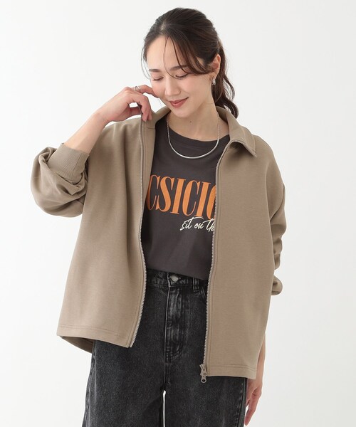 SHOO・LA・RUE(シューラルー)の「【洗える】スタイリッシュ ジップアップブルゾン(ブルゾン・レディース・ブラウン系/チャコールグレー/ナチュラル・01/02/03/04)」の8枚目の写真