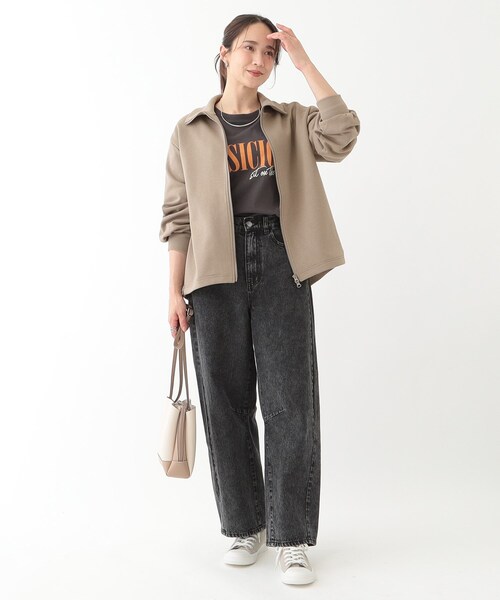 SHOO・LA・RUE(シューラルー)の「【洗える】スタイリッシュ ジップアップブルゾン(ブルゾン・レディース・ブラウン系/チャコールグレー/ナチュラル・01/02/03/04)」の10枚目の写真