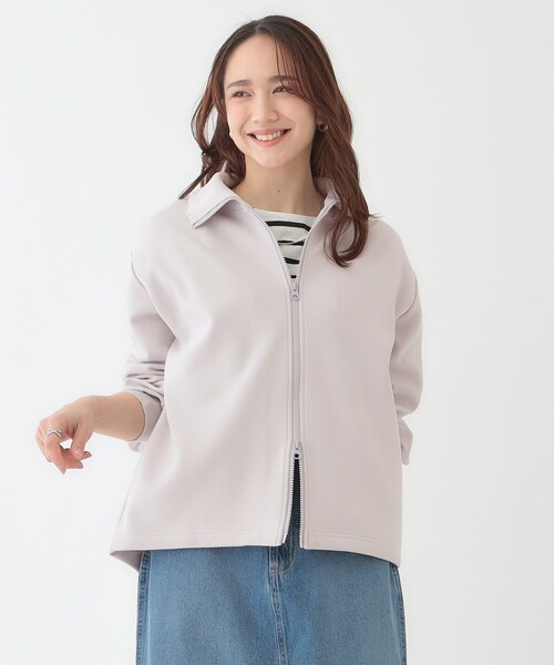 SHOO・LA・RUE(シューラルー)の「【洗える】スタイリッシュ ジップアップブルゾン(ブルゾン・レディース・ブラウン系/チャコールグレー/ナチュラル・01/02/03/04)」の12枚目の写真