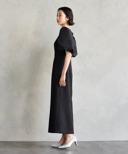 AIMER（エメ）の「ジャカード×オーガンジーボリュームスリーブタイト