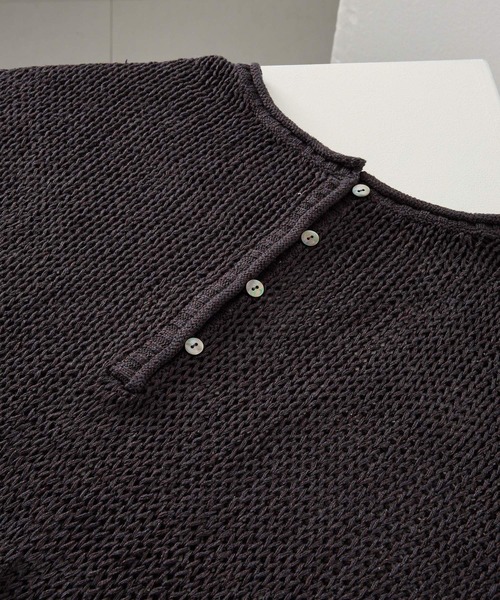 BABYLONE（バビロン）の「シルクローゲージニット（ニット/セーター・レディース・オフホワイト/ベージュ/コーラル/チャコール・フリー）」の13枚目の写真