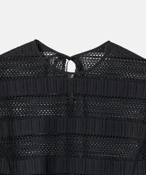 LE CIEL BLEU（ルシェルブルー）の「テープディテールレーストップス / Tape Detail Lace Tops（Tシャツ/カットソー・レディース・ブラック/アイボリー・36）」の14枚目の写真