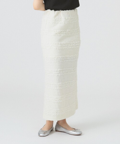 Ray BEAMS(レイビームス)の「シャーリング ボーダー スカート(スカート・レディース・オフホワイト/ブラック・ONE SIZE)」の13枚目の写真