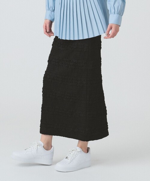 Ray BEAMS(レイビームス)の「シャーリング ボーダー スカート(スカート・レディース・オフホワイト/ブラック・ONE SIZE)」の17枚目の写真