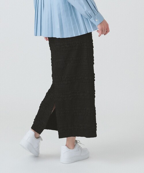 Ray BEAMS(レイビームス)の「シャーリング ボーダー スカート(スカート・レディース・オフホワイト/ブラック・ONE SIZE)」の18枚目の写真