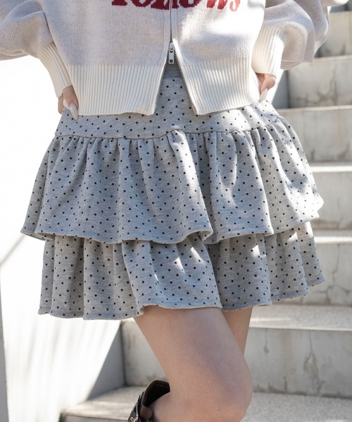 WEGO（ウィゴー）の「WEGO/スウェットフリルスカパン（スカート・レディース・杢グレー/スミクロ/その他1/その他2/その他3/その他4・FREE）」の6枚目の写真