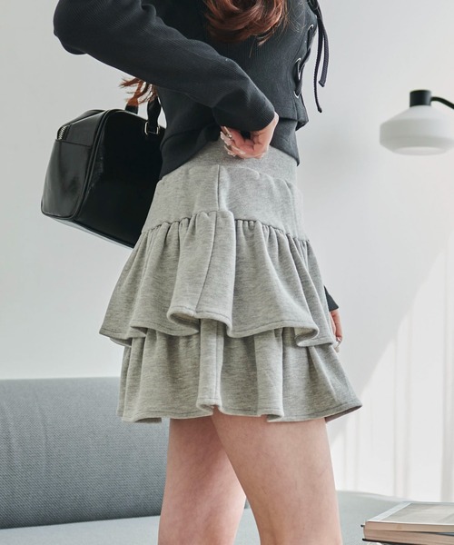 WEGO（ウィゴー）の「WEGO/スウェットフリルスカパン（スカート・レディース・杢グレー/スミクロ/その他1/その他2/その他3/その他4・FREE）」の16枚目の写真