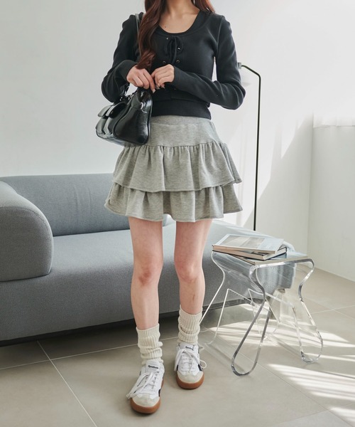 WEGO（ウィゴー）の「WEGO/スウェットフリルスカパン（スカート・レディース・杢グレー/スミクロ/その他1/その他2/その他3/その他4・FREE）」の17枚目の写真