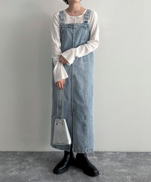fredy emue（フレディエミュ）の「フロントZIPデニムジャンスカ（ワンピース・レディース・サックスブルー/ブルー・36/38）」の9枚目の写真