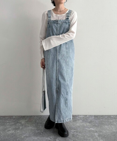 fredy emue（フレディエミュ）の「フロントZIPデニムジャンスカ（ワンピース・レディース・サックスブルー/ブルー・36/38）」の8枚目の写真