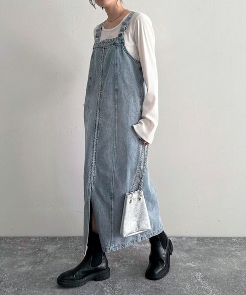 fredy emue（フレディエミュ）の「フロントZIPデニムジャンスカ（ワンピース・レディース・サックスブルー/ブルー・36/38）」の7枚目の写真