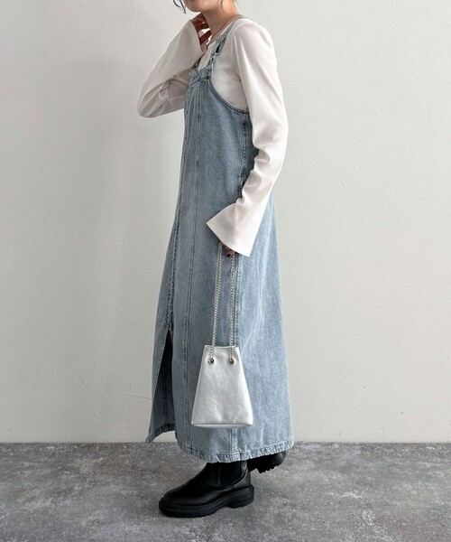 fredy emue（フレディエミュ）の「フロントZIPデニムジャンスカ（ワンピース・レディース・サックスブルー/ブルー・36/38）」の6枚目の写真