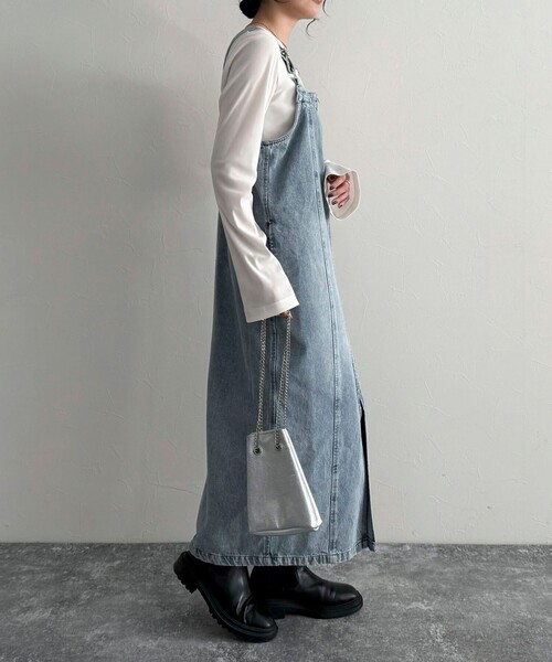 fredy emue（フレディエミュ）の「フロントZIPデニムジャンスカ（ワンピース・レディース・サックスブルー/ブルー・36/38）」の4枚目の写真