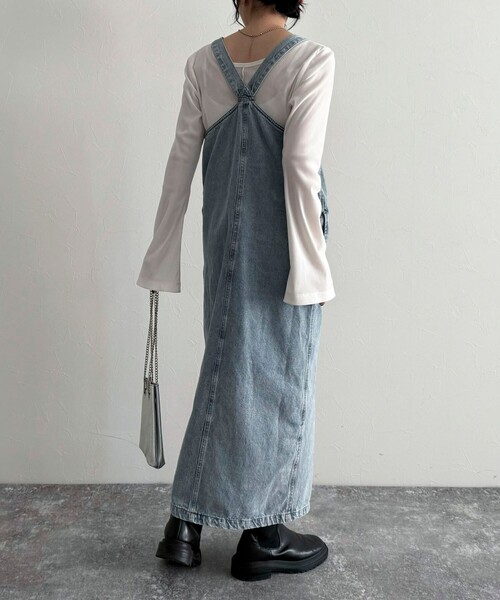 fredy emue（フレディエミュ）の「フロントZIPデニムジャンスカ（ワンピース・レディース・サックスブルー/ブルー・36/38）」の3枚目の写真
