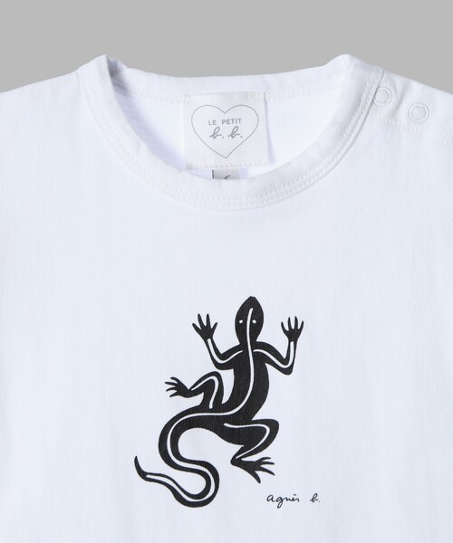 agnes b.（アニエスベー）の「ベビー アイコニック コットン 半袖 Tシャツ "Lezard"（Tシャツ/カットソー・キッズ・ホワイト・2YEAR/6MONTH/1YEAR/18M）」の6枚目の写真