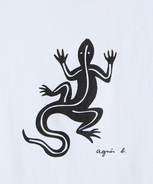 agnes b.（アニエスベー）の「ベビー アイコニック コットン 半袖 Tシャツ "Lezard"（Tシャツ/カットソー・キッズ・ホワイト・2YEAR/6MONTH/1YEAR/18M）」の4枚目の写真