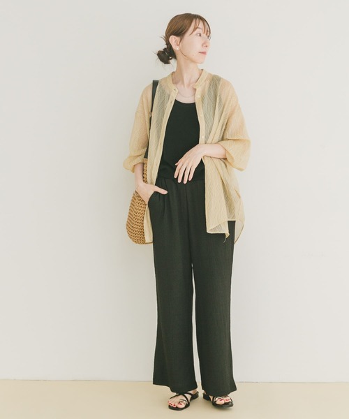 ITEMS URBANRESEARCH（アイテムズ アーバンリサーチ）の「シアーヨウリュウバンドカラーシャツ（シャツ/ブラウス・レディース・オレンジ/ブラック/ブルー・FREE）」の15枚目の写真