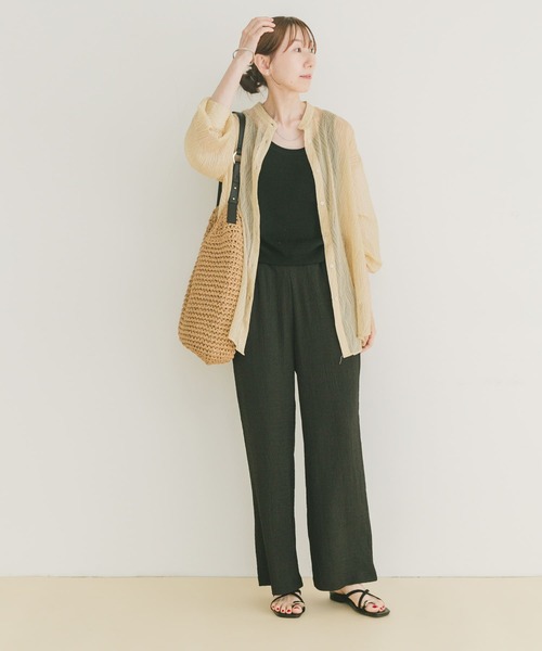ITEMS URBANRESEARCH（アイテムズ アーバンリサーチ）の「シアーヨウリュウバンドカラーシャツ（シャツ/ブラウス・レディース・オレンジ/ブラック/ブルー・FREE）」の16枚目の写真