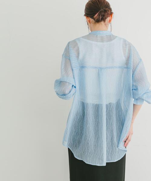 ITEMS URBANRESEARCH（アイテムズ アーバンリサーチ）の「シアーヨウリュウバンドカラーシャツ（シャツ/ブラウス・レディース・オレンジ/ブラック/ブルー・FREE）」の18枚目の写真