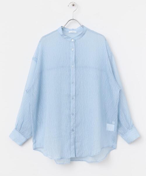 ITEMS URBANRESEARCH（アイテムズ アーバンリサーチ）の「シアーヨウリュウバンドカラーシャツ（シャツ/ブラウス・レディース・オレンジ/ブラック/ブルー・FREE）」の20枚目の写真