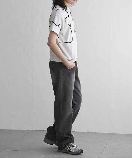 VENCEEXCHANGE（ヴァンスエクスチェンジ）の「コード刺繍Tシャツ（Tシャツ/カットソー・レディース・ライトグレー/チャコール/アイボリー・FREE）」の6枚目の写真