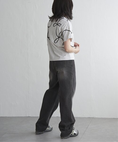 VENCEEXCHANGE（ヴァンスエクスチェンジ）の「コード刺繍Tシャツ（Tシャツ/カットソー・レディース・ライトグレー/チャコール/アイボリー・FREE）」の7枚目の写真