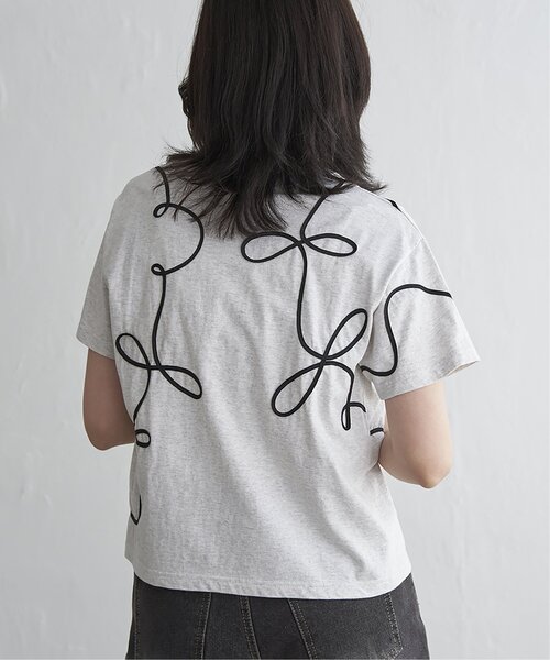 VENCEEXCHANGE（ヴァンスエクスチェンジ）の「コード刺繍Tシャツ（Tシャツ/カットソー・レディース・ライトグレー/チャコール/アイボリー・FREE）」の10枚目の写真