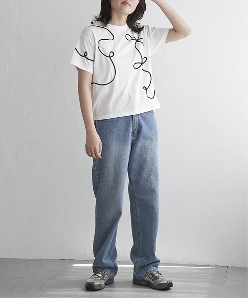 VENCEEXCHANGE（ヴァンスエクスチェンジ）の「コード刺繍Tシャツ（Tシャツ/カットソー・レディース・ライトグレー/チャコール/アイボリー・FREE）」の11枚目の写真