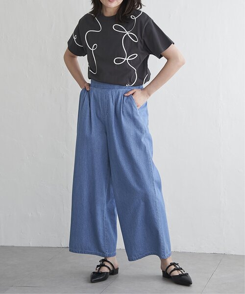 VENCEEXCHANGE（ヴァンスエクスチェンジ）の「コード刺繍Tシャツ（Tシャツ/カットソー・レディース・ライトグレー/チャコール/アイボリー・FREE）」の16枚目の写真