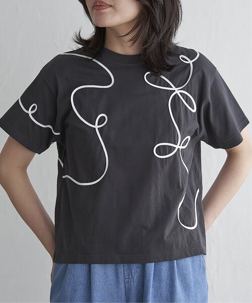 VENCEEXCHANGE（ヴァンスエクスチェンジ）の「コード刺繍Tシャツ（Tシャツ/カットソー・レディース・ライトグレー/チャコール/アイボリー・FREE）」の19枚目の写真