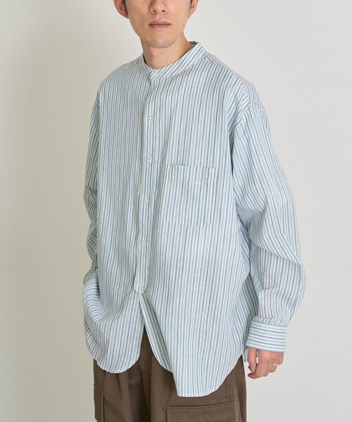 CRAFT STANDARD BOUTIQUE（クラフトスタンダードブティック）の「【ユニセックス】ハーフプラケットシャツ（シャツ/ブラウス・レディース・ブルー系その他6/ブルー系その他7・M/S/L）」の4枚目の写真